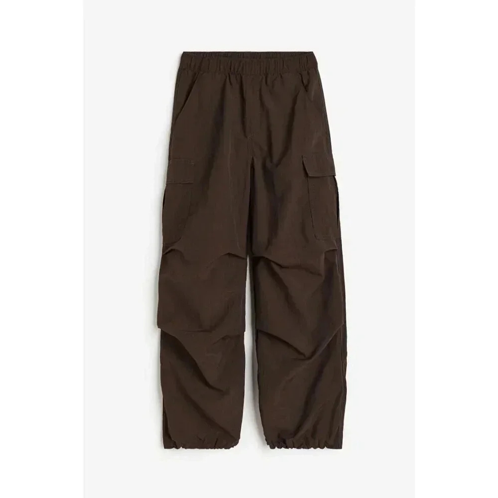 H&M Pants Drawstring Baggy Low Waist Loose Jogger Harajuku Parachute Girls 12